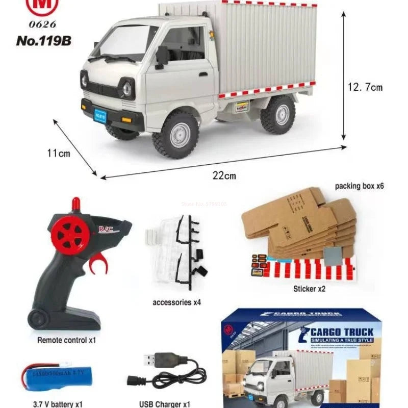 RC-Truck 2025: Wpl D12 Rc Car Simulation Drift Climbing Truck - Led Light Haul Cargo Remote Control Electric Toys Gift For Children Collection
