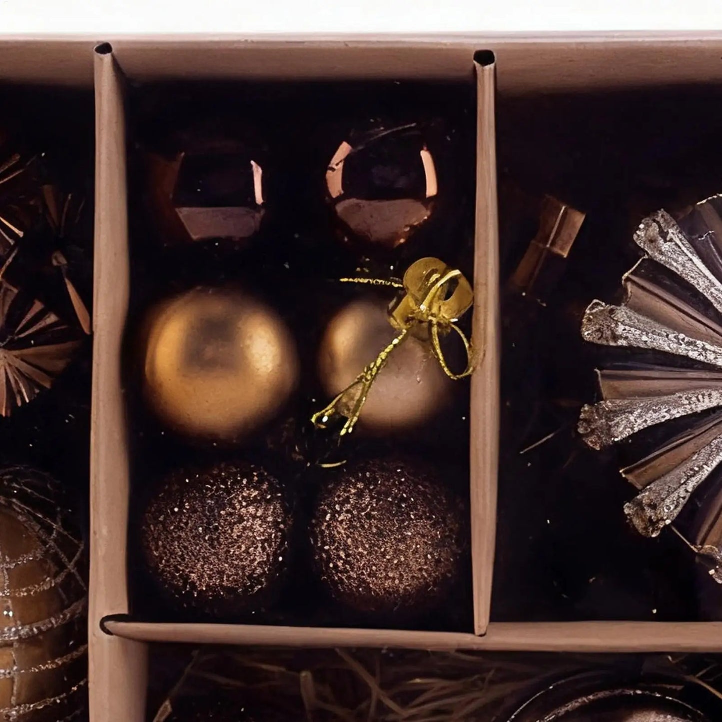 FestiveGlow Kugelset 53-Teilig - Innenbereich Farben Bronze Gold Kupfer Braun