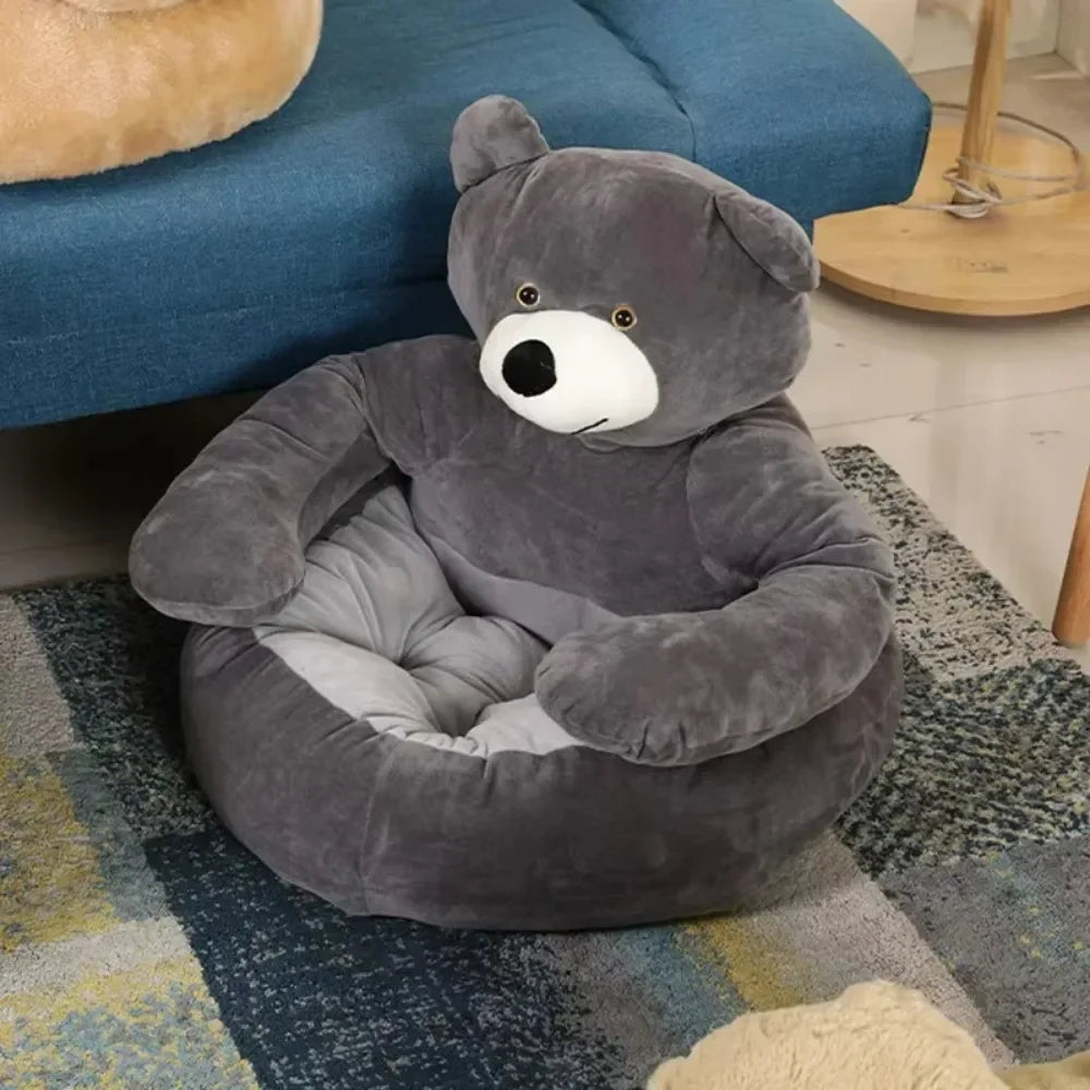 Dog Bed Semi-Enclosed Bear Pet Bed Ultra Soft Dog Nest  Removable Puppy Bed Wear Resistant Scratch Resistant Bed Mat Pet Product