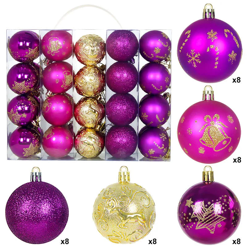 Neues Weihnachtsball-Set Handbemalt - Kapazität 40 Stück Ø6 cm