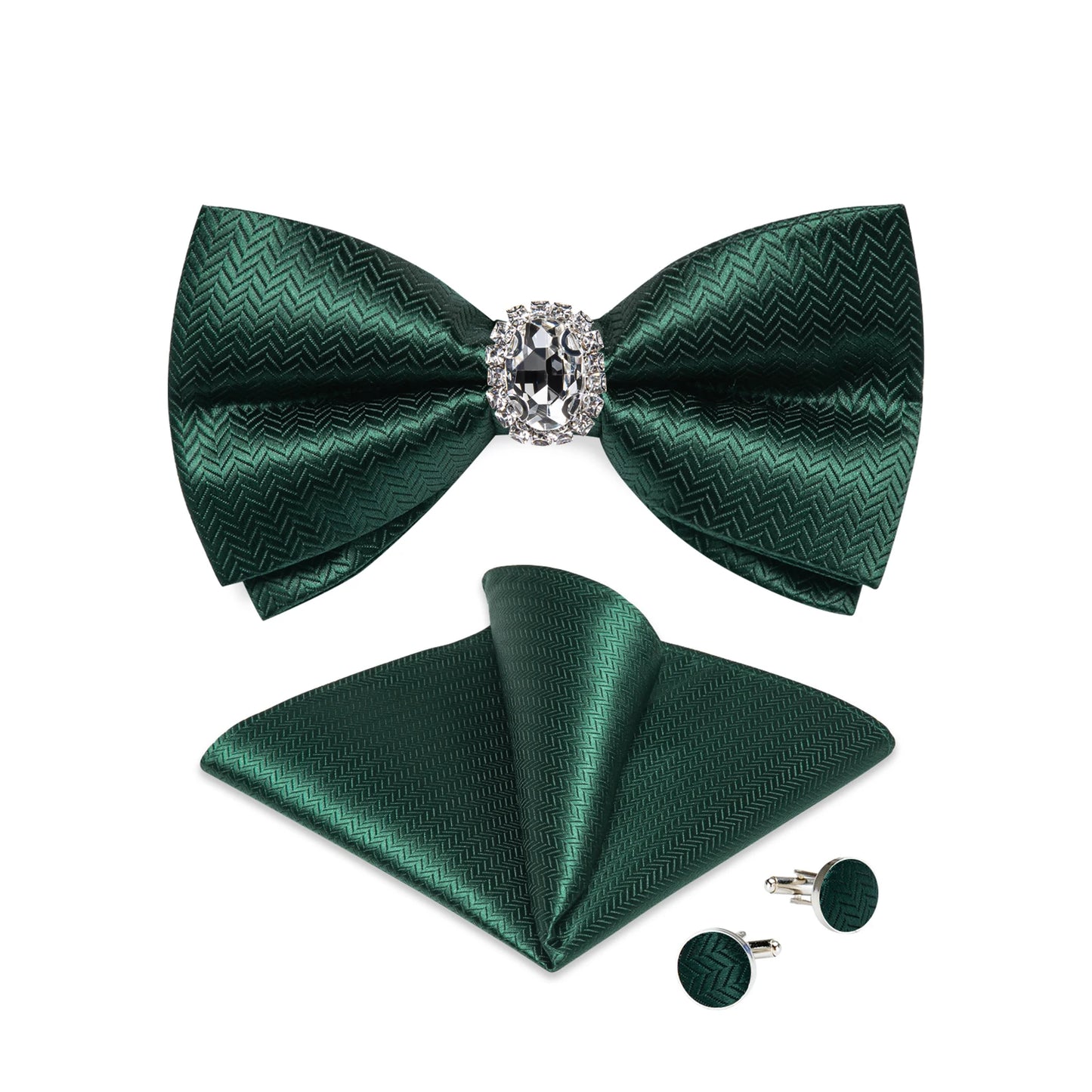 Designer Men's Silk Bowties Pocket Square Cufflink Set for Man Wedding Pre-tied Bow Ties Fashion Butterfly Knot Business Bowties