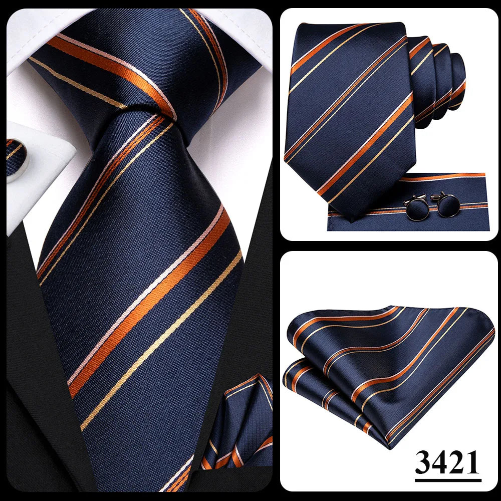 Hi-Tie Seiden-Herren-Krawatten-Set Blumenmuster Gelb Gold Krawatten und Taschentücher Manschettenknöpfe-Set Herren-Hochzeits-Party-Anzug-Mode-Halskrawatte C-3053