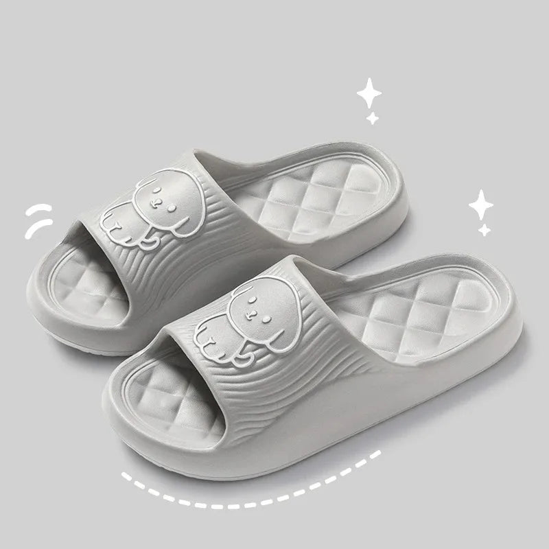 Niedlich Paar Kissen Hausschuhe Weiblich Sommer Tragen 2024 Neu Badezimmer Bad Rutschfest Innen Heim Eva Dick Boden Sandalen