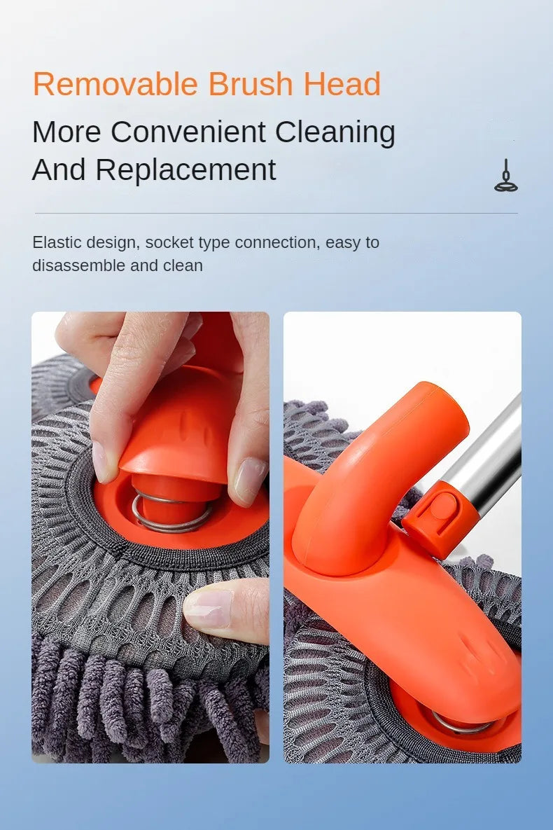 LEIBOO Car Washer Mop Foam Wash Chenille Brush Double Brush Head Roof Window Cleaning Maintenance Three-Section Telescopic Mop