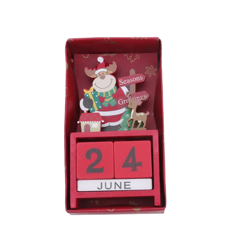CN Adventskalender Holz Countdown - Kapazität 24 Tage, Größe 15x20 cm
