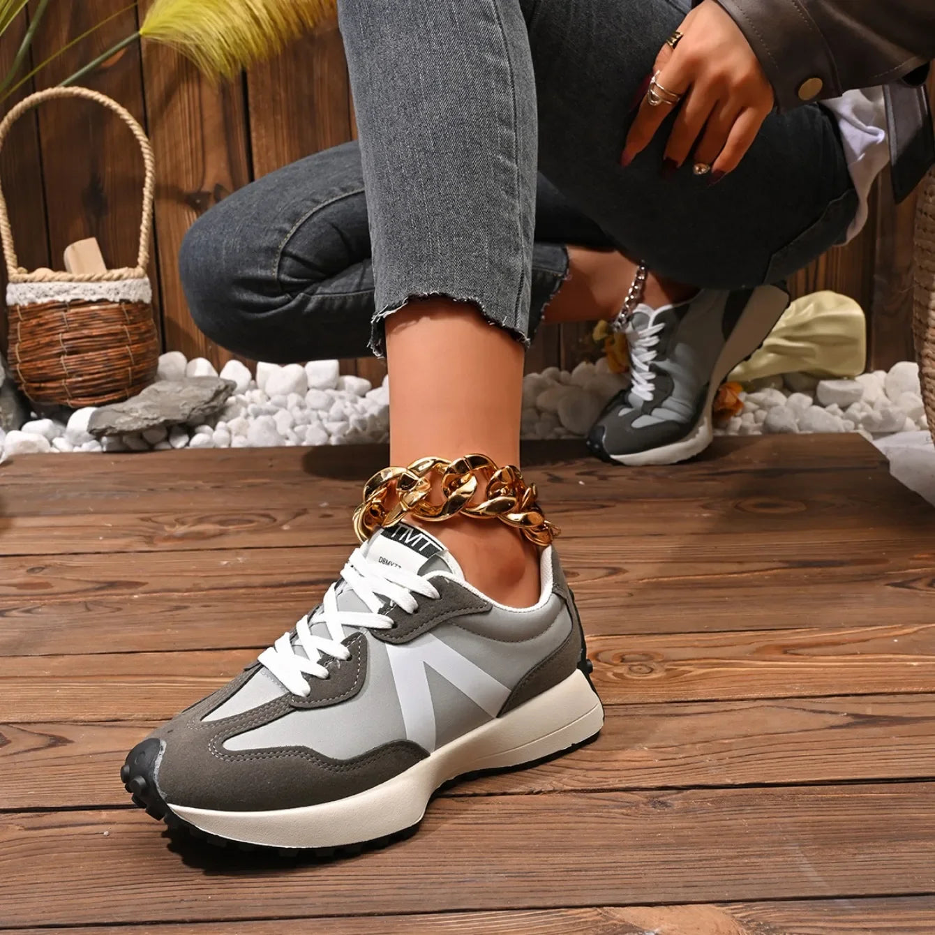 Meilecheng Damen Sneakers Bequem - Rutschfest PU Innensohle