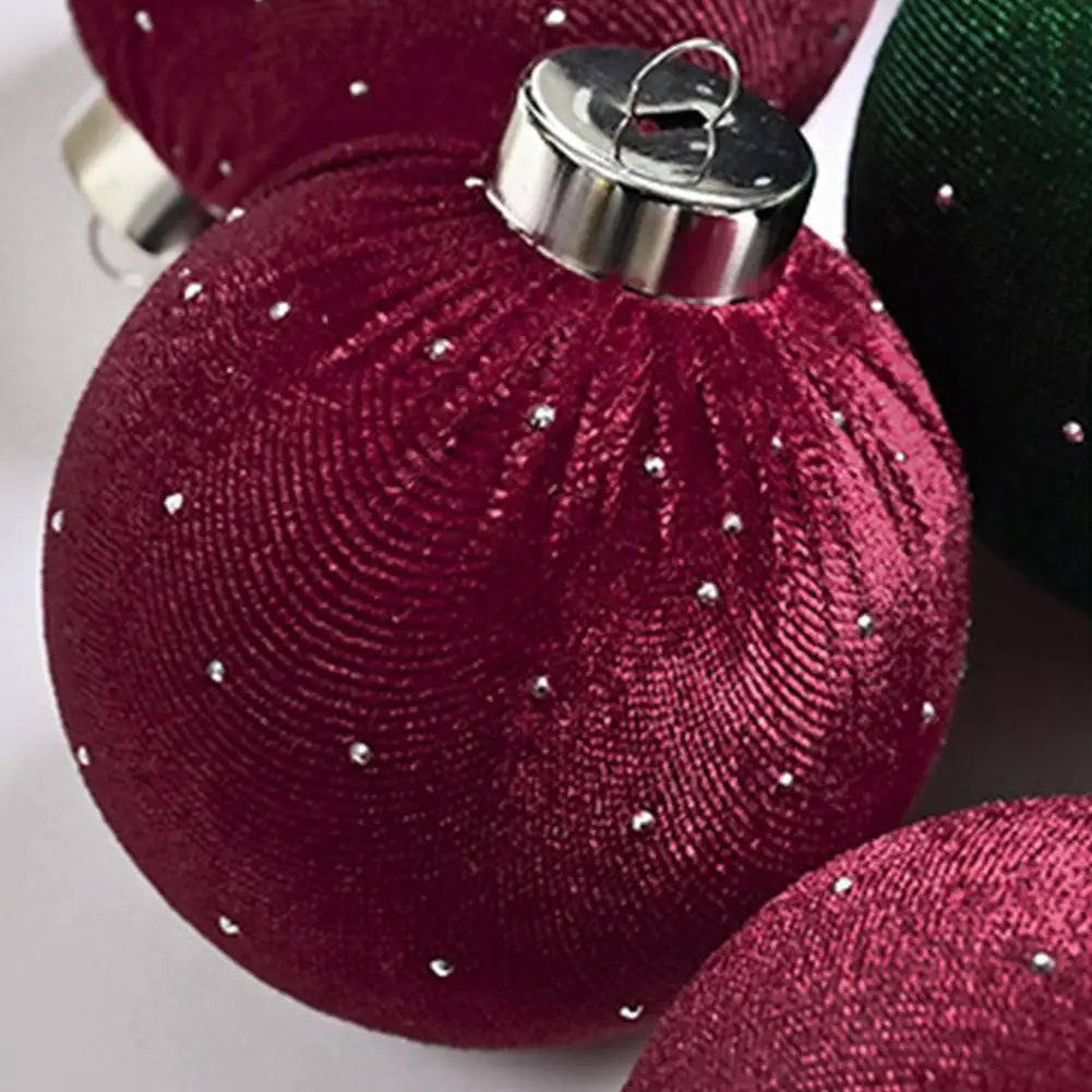 9Pcs Velvet Balls Flocked Grün - Durchmesser 80 mm, 9 Stück, Bruchsicher