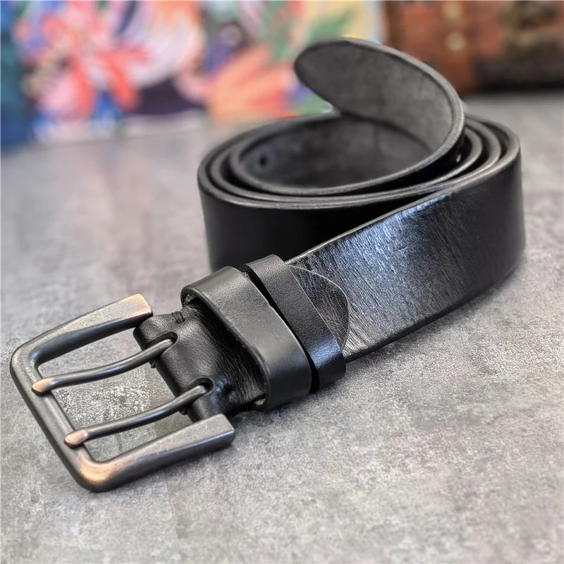 Herren Ledergürtel 2025 - Super Wide 4.2CM Luxury Thick Genuine Leather Double Buckle