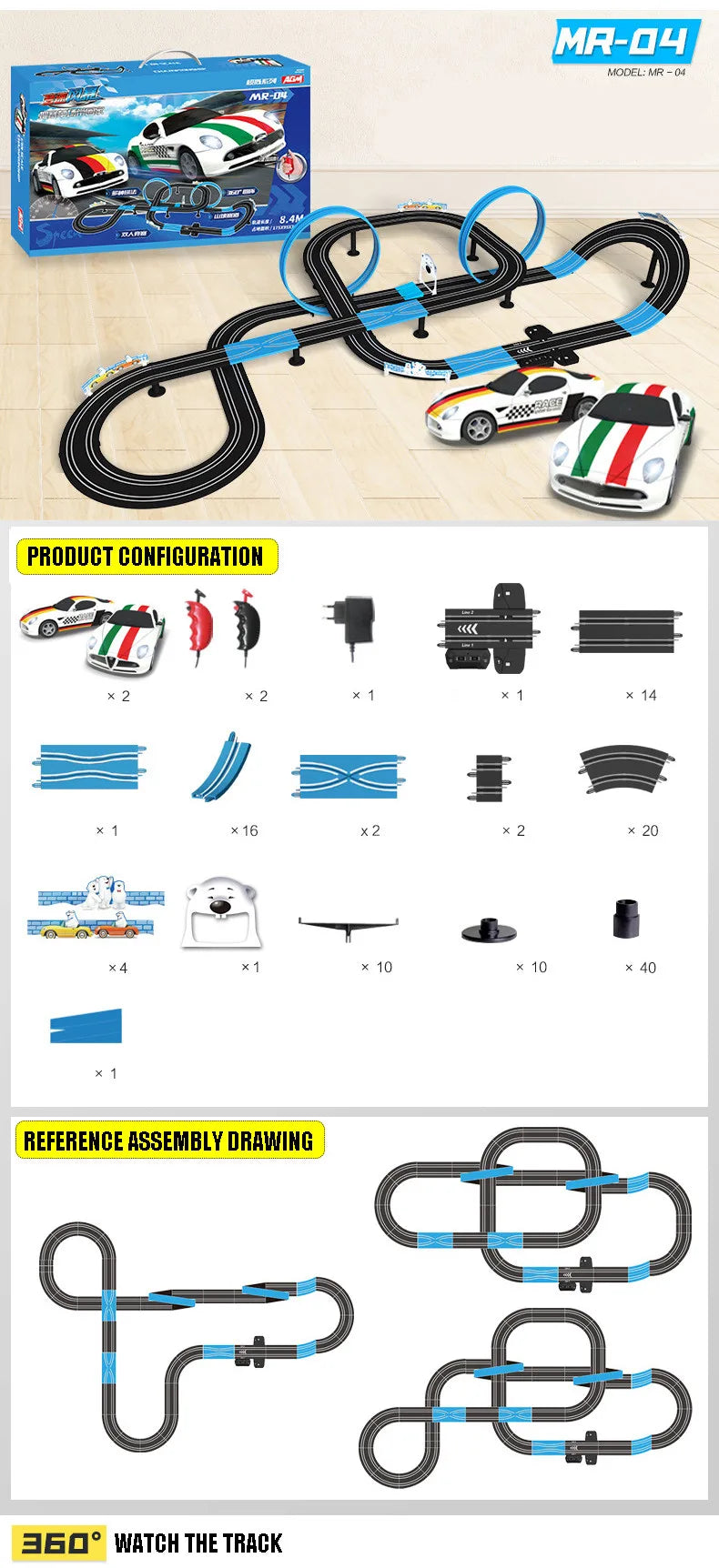 Railway Track Toy Set Racing Track Electric Double Remote Control Car Interactive Autorama Circuit Voiture Toy For Boy Children