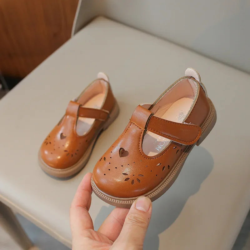 Mädchen Kleine PU Leder Schuhe 2025 - Frühling Sommer Baby Weiche Sohle - Prinzessin Einfarbig Casual Schul Loafer