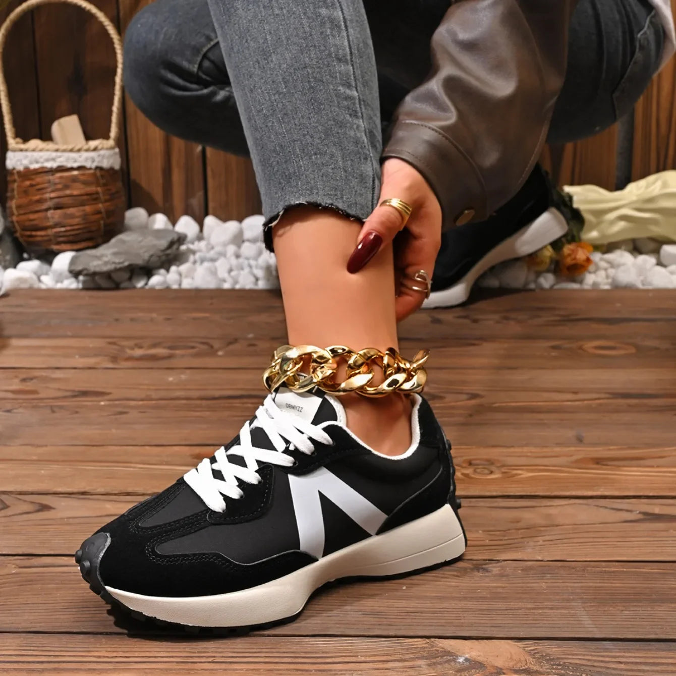Meilecheng Damen Sneakers Bequem - Rutschfest PU Innensohle