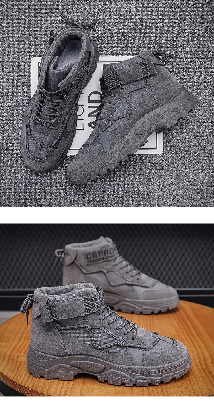 Ghete de deșert UXSTCN - Model tactic ușor - Cu șireturi până la gleznă