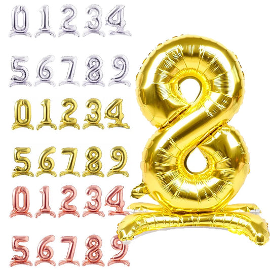 LuxParty 32 Zoll Zahlenballon Folie - Rosegold Silber