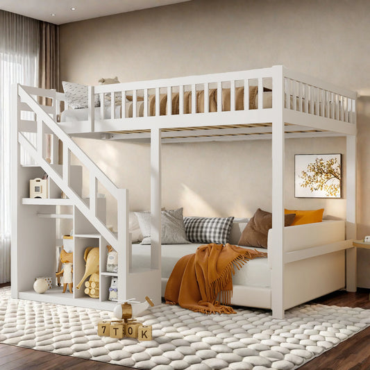 KidoWood Etagenbett Mit Stauraum - Belastbarkeit 120 kg, Abmessungen 140x200 by Golden Bridge Store