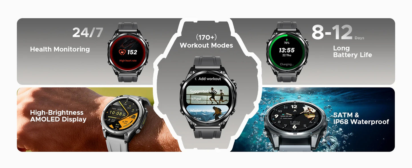 DOOGEE ANYWISE W1 LITE - Akku 8-12 Tage, 5ATM, 1,43Zoll