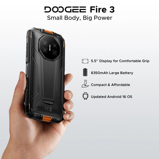 DOOGEE Fire 3 Robustes - 8350mAh Akku, 5,5 Zoll Display, Octa Core