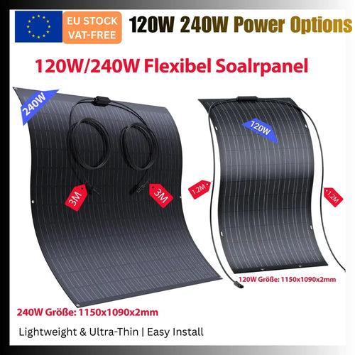 Solarpanel-Set Flexibles 2x120W 2x240W 600V IP67 CE ROHS