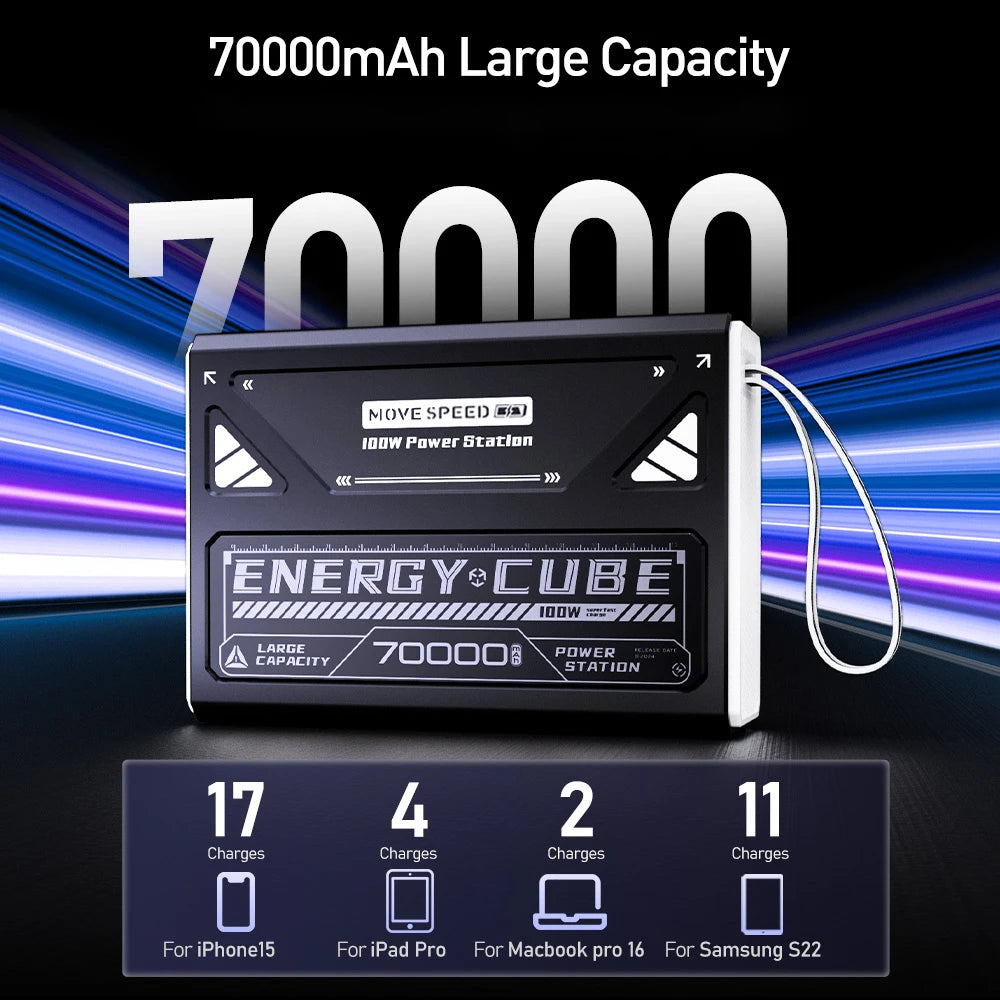Camping-Laterne 2025: MOVESPEED LED 70000mAh Große Kapazität Rechargeable Notfall-Licht Outdoor-Sammlung
