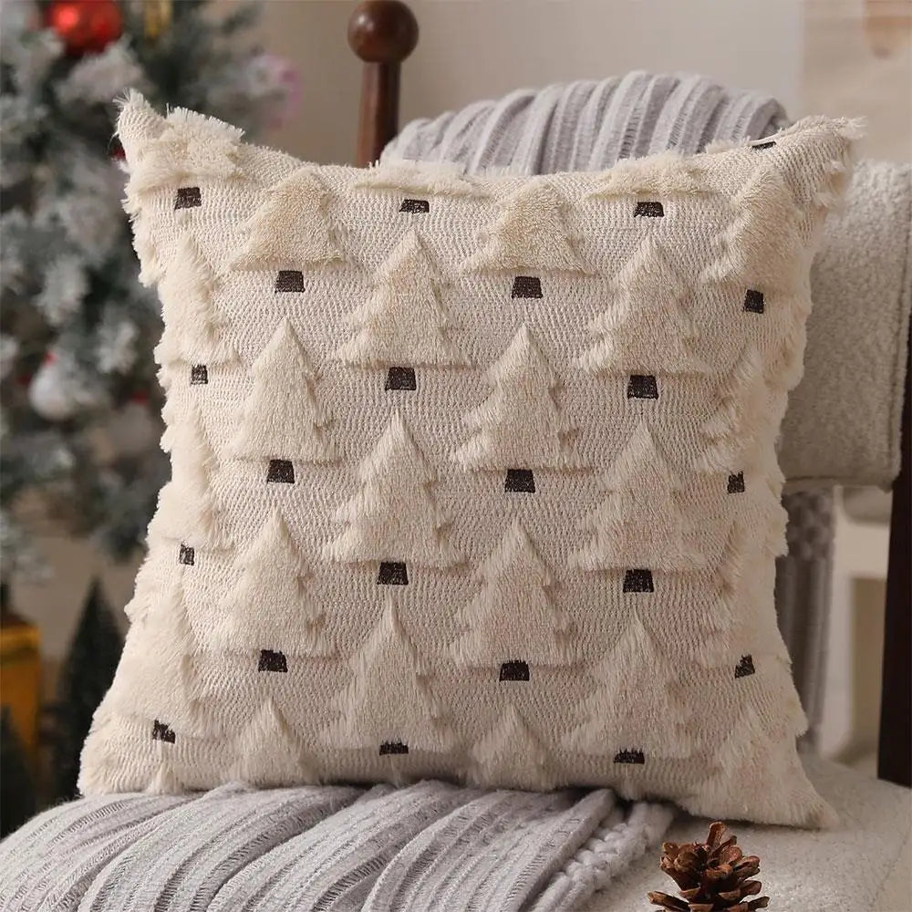 45x45cm Winter Throw Pillow Cover Xmas Home Decor Christmas Plush Pillowcase Pillowslip Home Textile Christmas Tree Pillow Cases