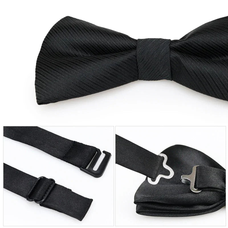 HYWAC28 Herrenfliege Verstellbar - Schwarz Polyester 8cm