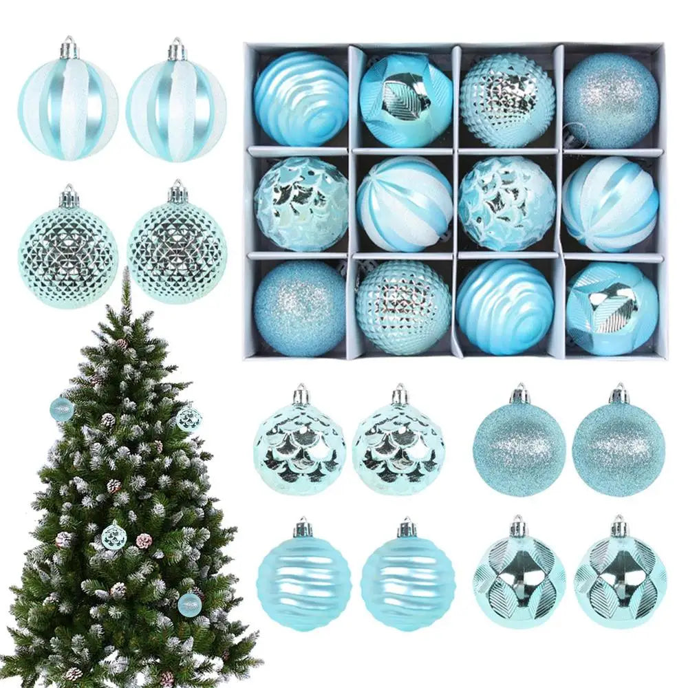 Choice Weihnachtskugeln Glitzer - 12er Set Durchmesser 6 cm Kunststoff