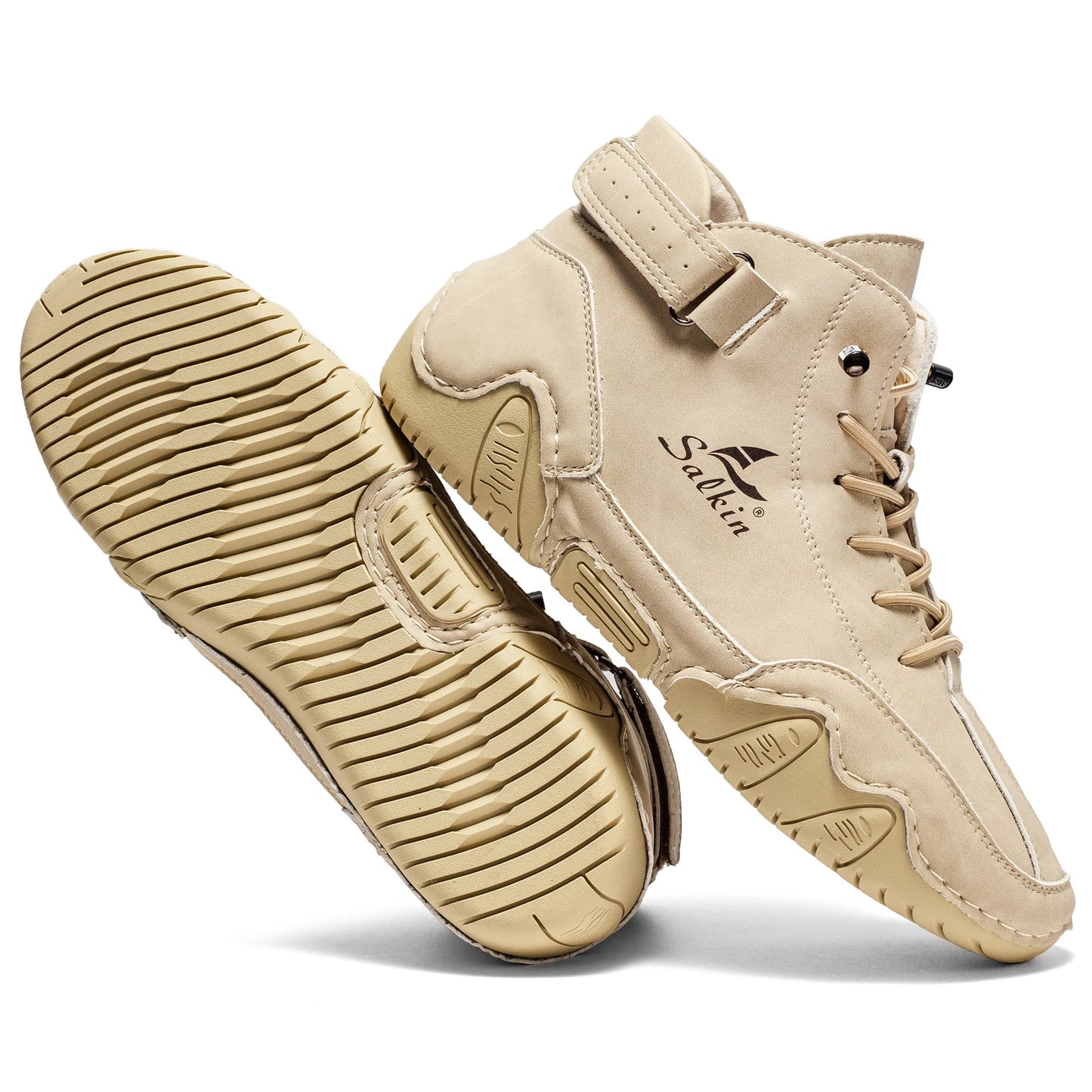 AbfuberCN Stiefeletten Handgefertigte Outdoor Lederschuhe - Größe EU, Obermaterial Leder, Schnürverschluss