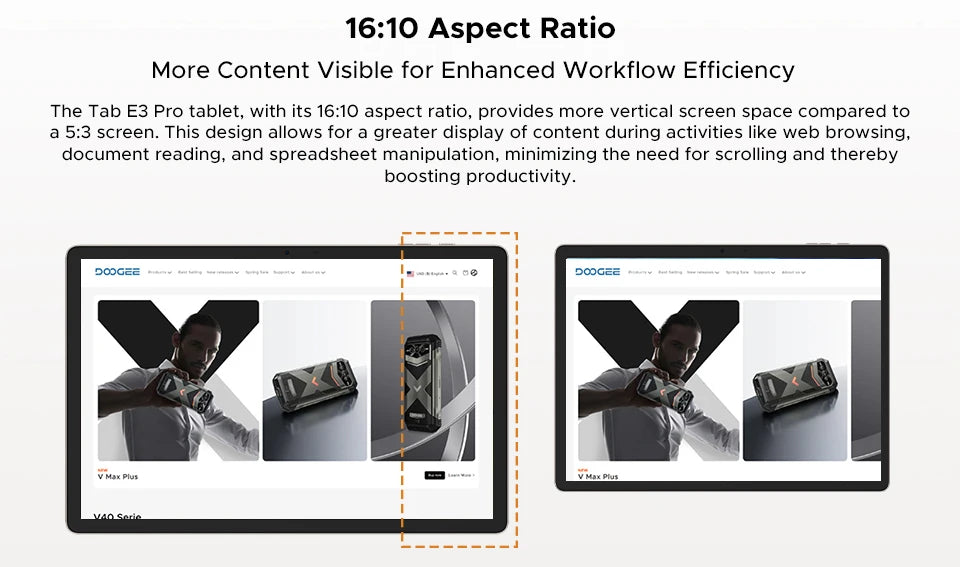 DOOGEE Tab E3 Pro 2-in-1 Tablet - 256GB ROM, 32GB RAM, 13 Zoll Display