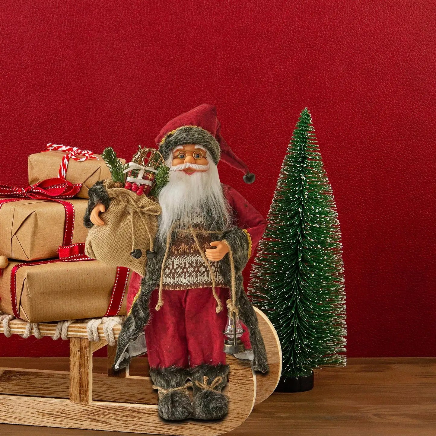 SantaKunst Realistischer Weihnachtsmann - Größe 20 cm, Handbemalt