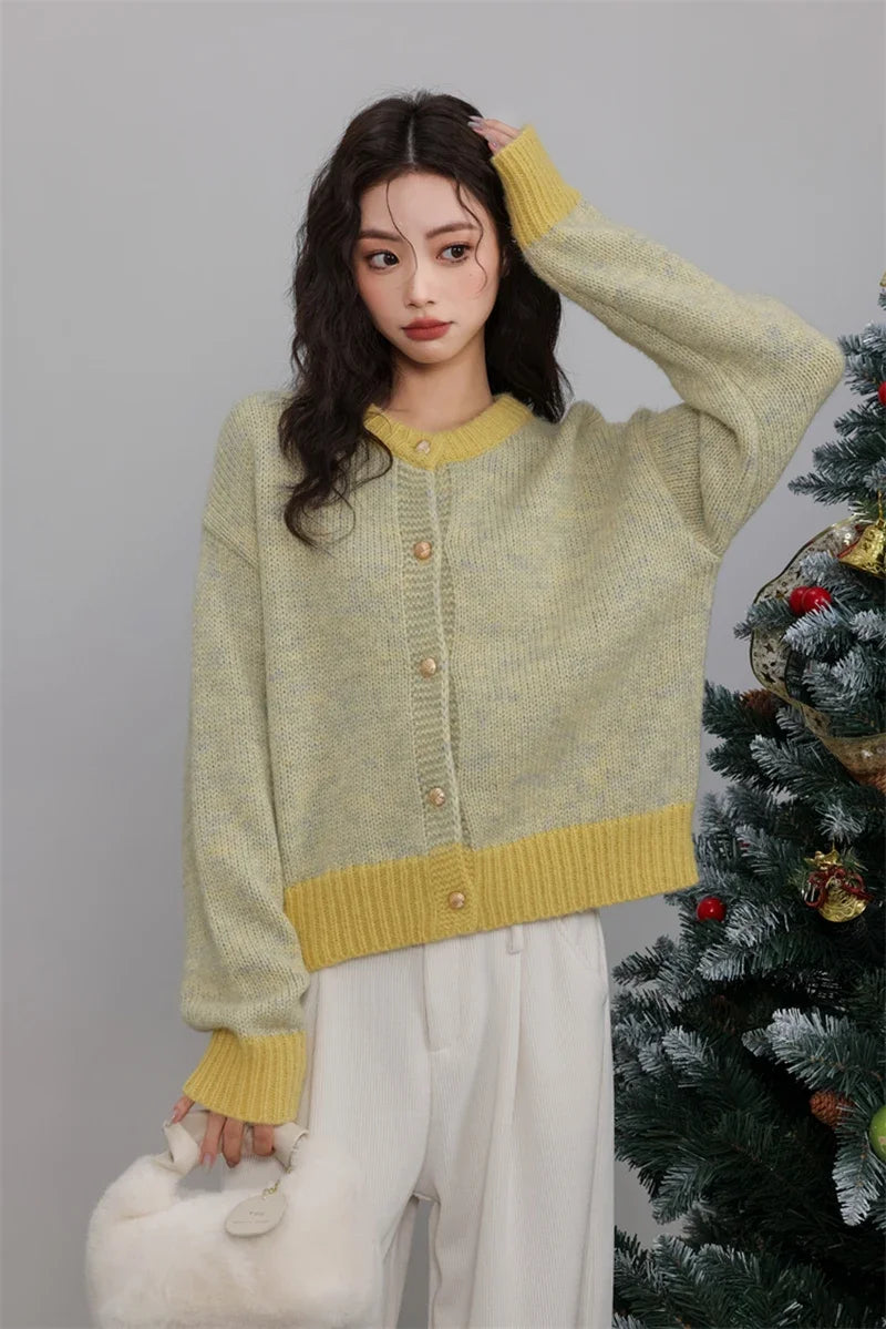 tumao Classic Lose Strickjacke - Damen One Size, Langarm