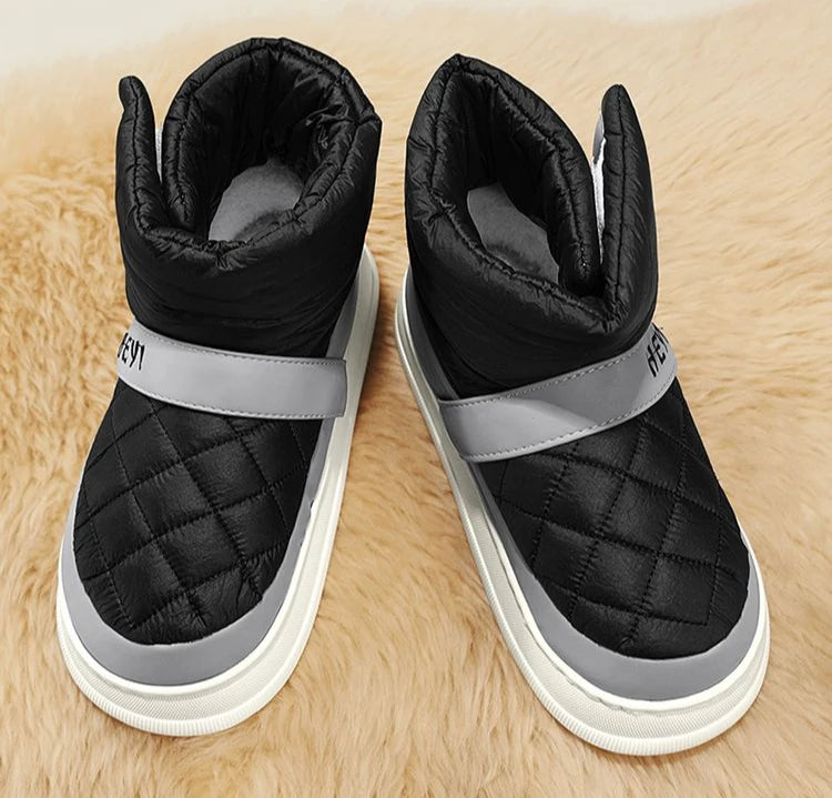 Ghete de zăpadă înalte cu platformă, impermeabile, Shangkaka, pentru bărbați - Înălțime medie a călcâiului, Înălțime toc 3-5 cm, Închidere cu velcro