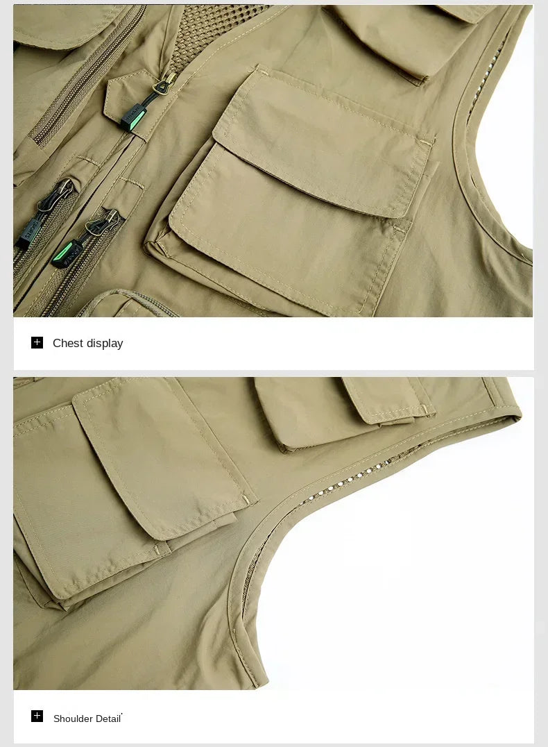 OutGear MultiPocket Jagdweste - 12 Taschen, Mesh, L