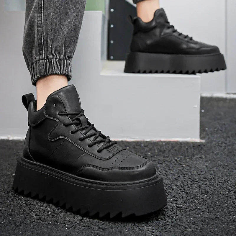 Nova Runner High Top Leder Komfort- Plateau 3cm Größe 42-46