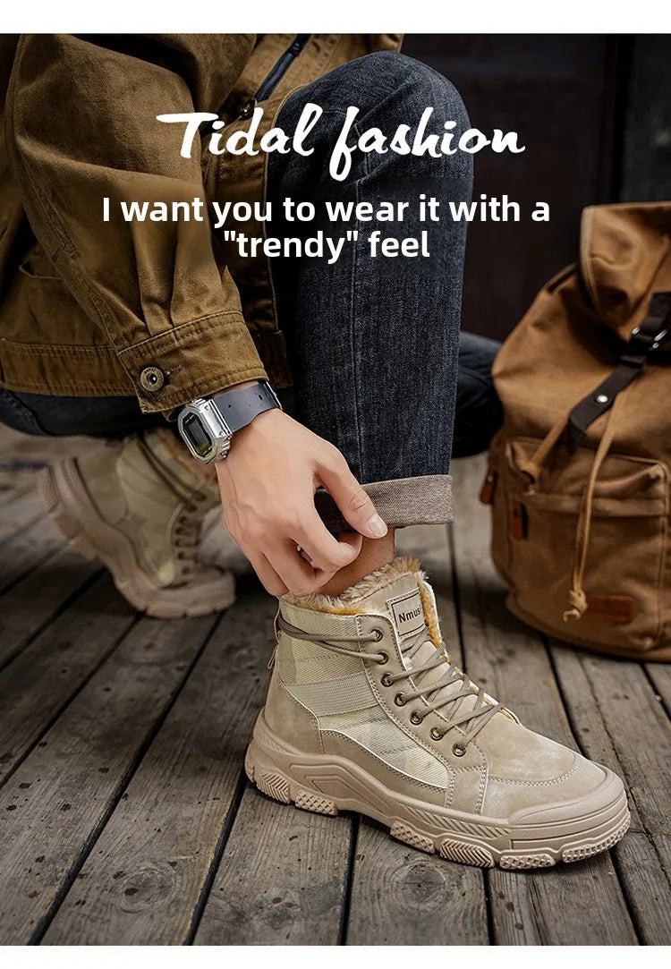 Ghete de iarnă călduroase cu căptușeală din velur Choice B2-M2299 - Mărimea EU 39-44, Toc 1-3 cm, Antiderapante