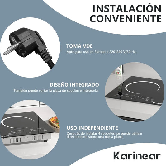 Elektro-Kochfeld 2025: Karinear 2 Burners Ceramic Electric 60x35 Countertop Built-in 110-120V 220-240V Collection