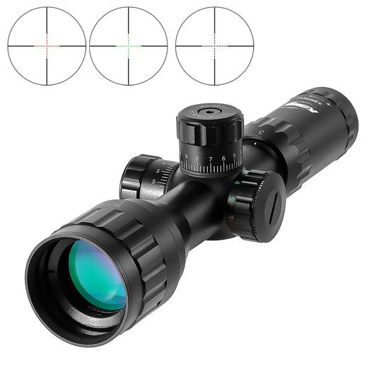 KNIGHT 3-9x32 AOL Tactical Hunting Scopes Red and Green Dot Illuminated Optics Scope Mil-dot Sight Rifle Scope