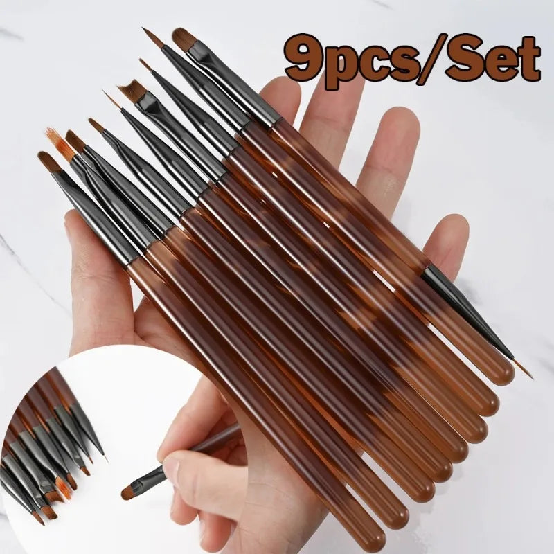 Choice Nagel Pinsel Set Präzision - 9 Stück Kunststoff