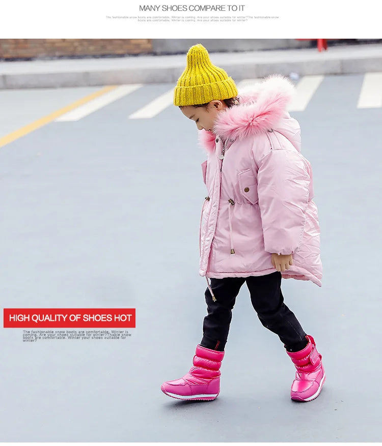 Kinder-Schneestiefel, 2025, Herbst-Winter-Wolle, warm halten, Kinderstiefel, Marke, modisch, wasserdicht, rutschfest, Baumwollschuhe für Mädchen und Jungen