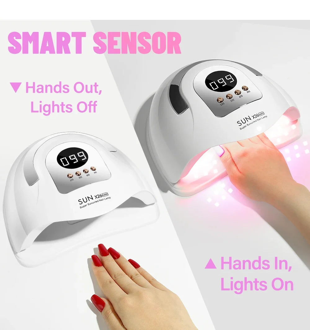 Sun X26 MAX Nail Art UV LED Lamp For Nails Manicure 81LEDS Professional Gel Polish Drying Lamps With Timer Auto Sensor