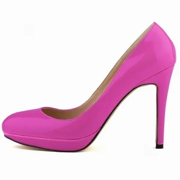 Women Stilettos Elegant Platfrom Pumps Sexy 11cm Round Toe High Heels Shallow Lady Office Party Wedding Shoes Large Size 43