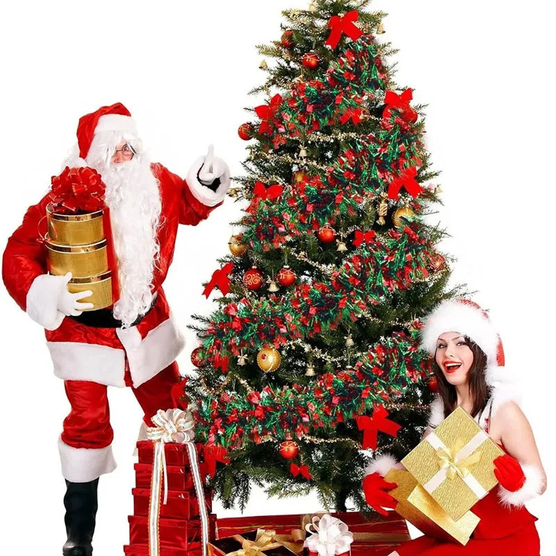 1/3/5Pcs 2M Weihnachten Streifen Band Rot Grün Lametta Girlande Weihnachten Baum Hängende Ornamente Hause dekoration Neue Jahr Party Liefert