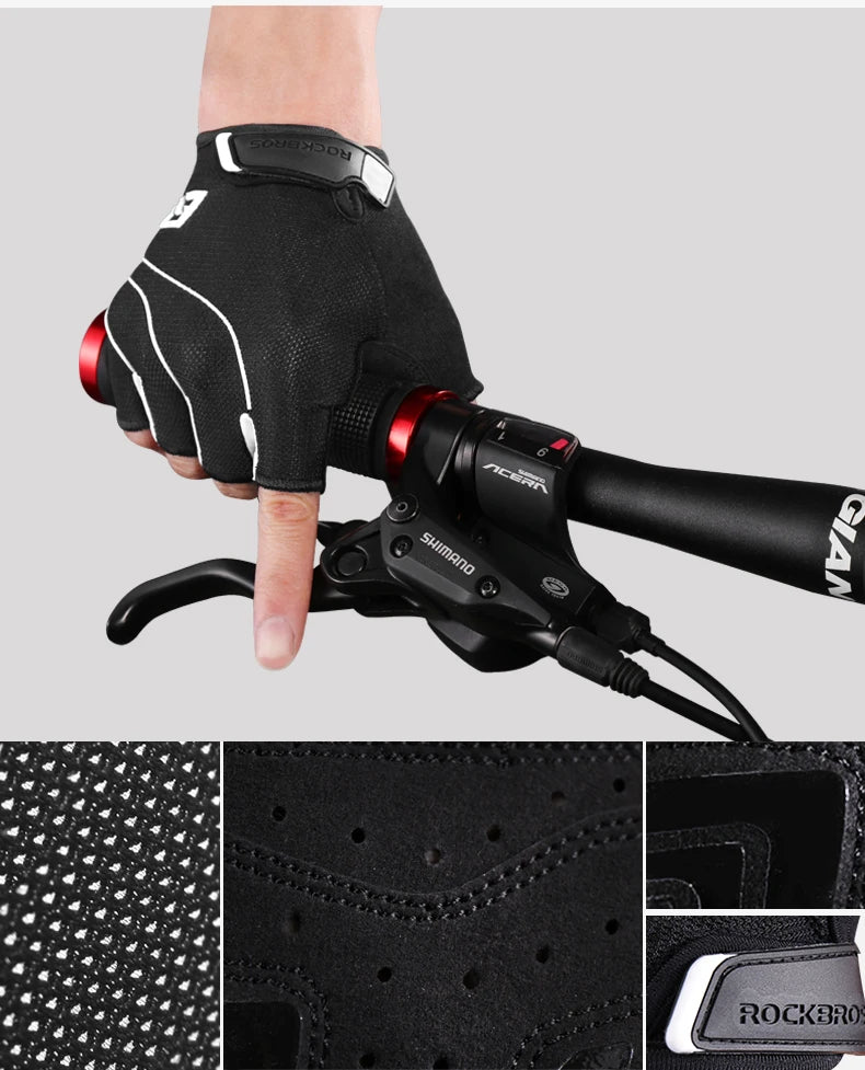 ROCKBROS Radfahren Fahrrad Handschuhe Halb Finger Stoßdämpfend Atmungsaktiv MTB Berg Fahrrad Sport Handschuhe Männer Frauen Radfahren Ausrüstung