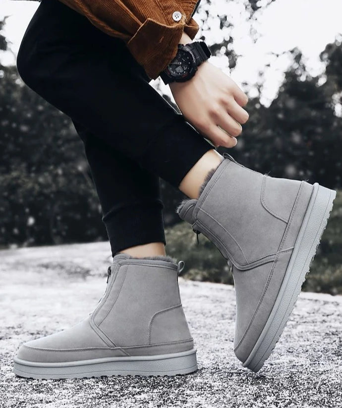 Ghete de iarnă Shangkaka, căptușite călduros - fermoar, căptușeală din pluș, talpă antiderapantă