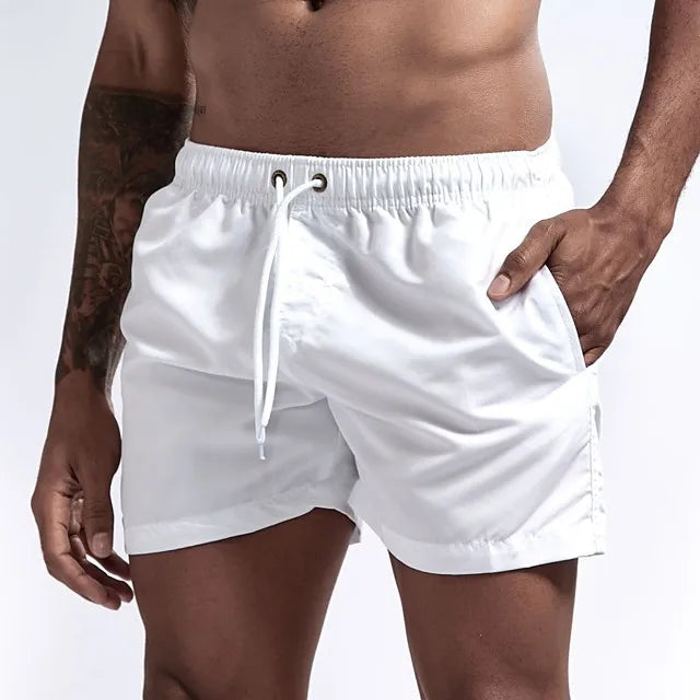 Männer Quick Dry Board Shorts - Schnelltrocknende Badehose Schwimmen Trunks Atmungsaktiv Kordelzug Taschen Surfing Beach