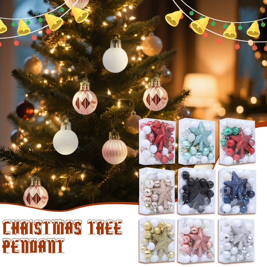 FestlichGlanz KugelSet Glitterstern - Inhalt 36 St., Durchmesser 4 cm