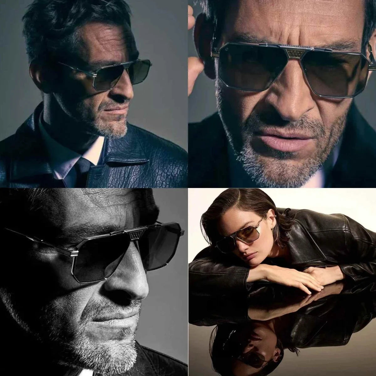 T Henri berlinette ultralight titanium square pilot sunglasses