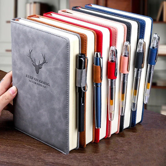 DDAYUP Notizbuch Leder Softcover- A5 200 Seiten Lesezeichen