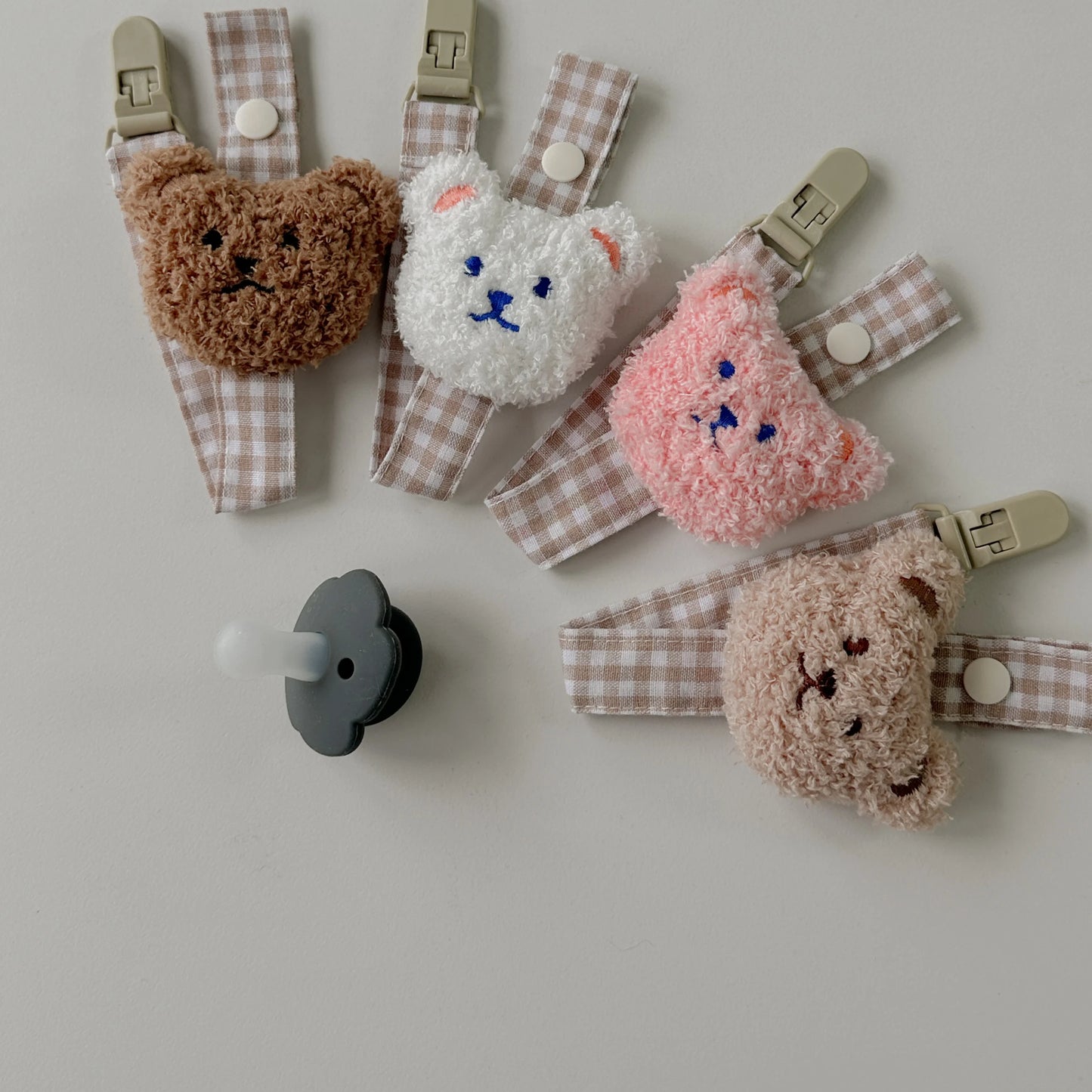 Baby Pacifier Clip Cute Bear Pacifier Chain Baby Pacifier Handheld Tooth Toy For Boys And Girls Enlightening Toy Pacifier Chain