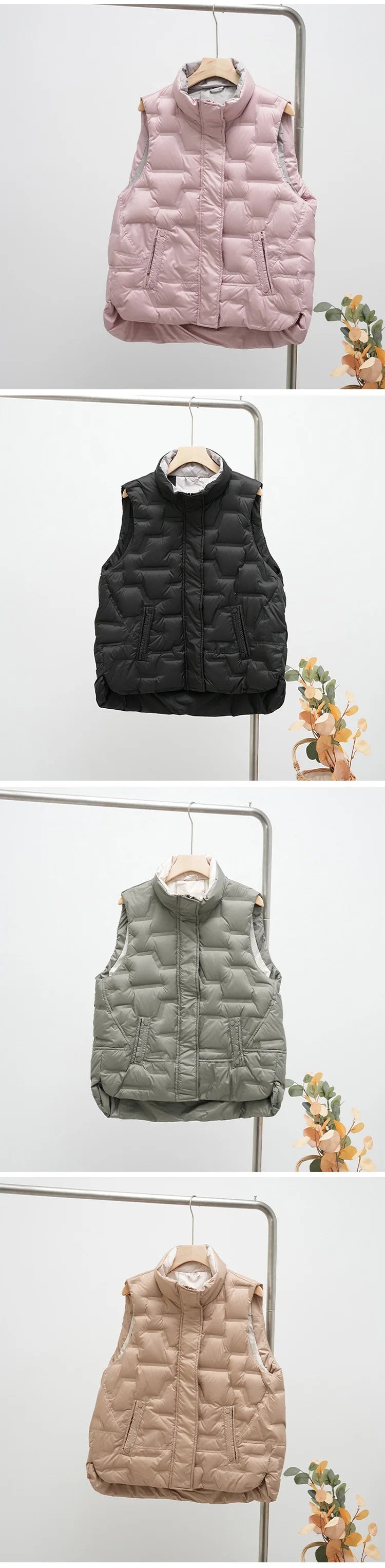 Janveny Steppweste Warm - Daunen ≥90%, Locker, Taschen