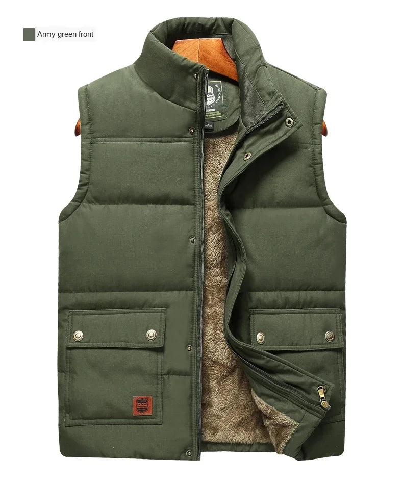 MAINKU Puffer-Weste Leicht Mit Fleecefutter Reißverschluss Größe 8XL - Warme Herren Weste Outdoor