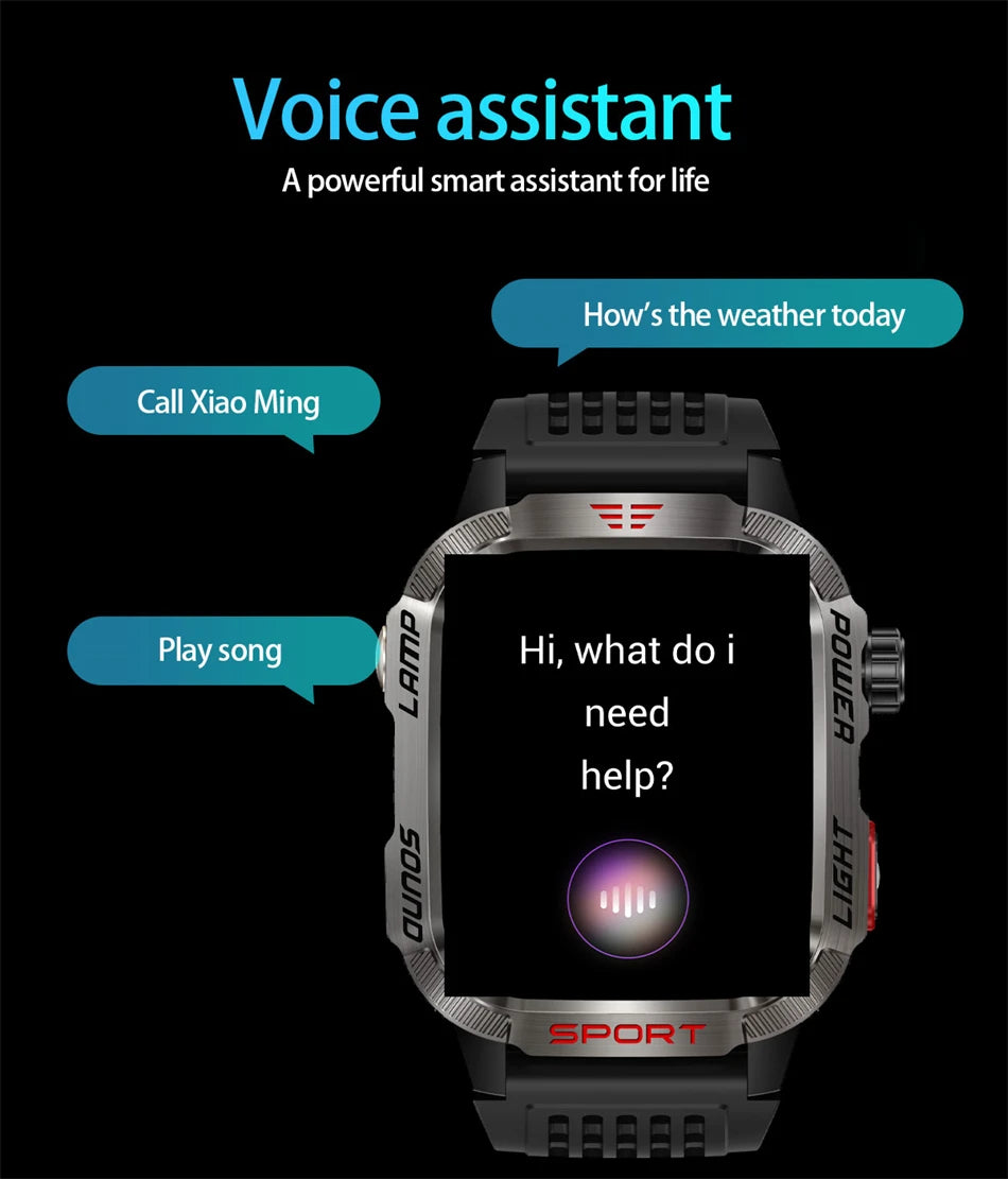 Smartwatch 2025: Outdoor-Military GPS-Sports - Flashlight Compass Collection